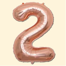 Фольгована кулька 32 (дюйми) кольору рожеве золото, цифра 2