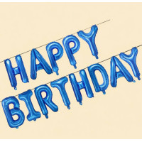 Набір фольгованих кульок HAPPY BIRTHDAY синього кольору