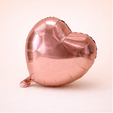 Фольгована кулька "Серце" рожеве золото