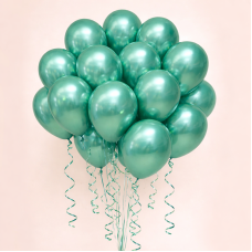 Набір хромованих повітряних кульок зеленого кольору 