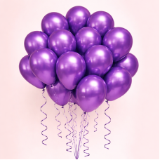 Набір хромованих повітряних кульок фіолетового кольору 