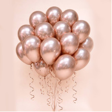 Набір хромованих повітряних кульок бронзового кольору (металік)