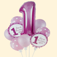 Набір кульок "1" дівчинка 9 шт