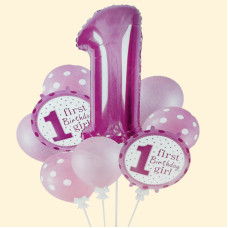 Набір кульок "1" дівчинка 9 шт