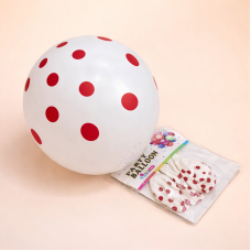 Латексні кульки в горошок  білі