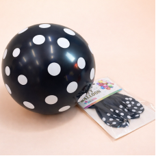 Латексні кульки в горошок чорні