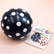Латексні кульки в горошок мікс чорних з білими 