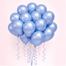 Набір хромованих повітряних кульок сіро блакитного кольору 