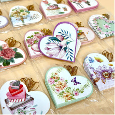 Листівки у формі серця з квітковим дизайном "Міні" 160 шт