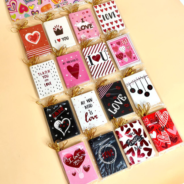 Вітальні листівки Валентинки "Міні" 128 шт