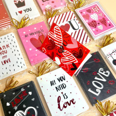 Вітальні листівки Валентинки "Міні" 128 шт