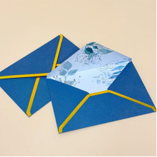 Подарунковий конверт для привітань синьго кольору