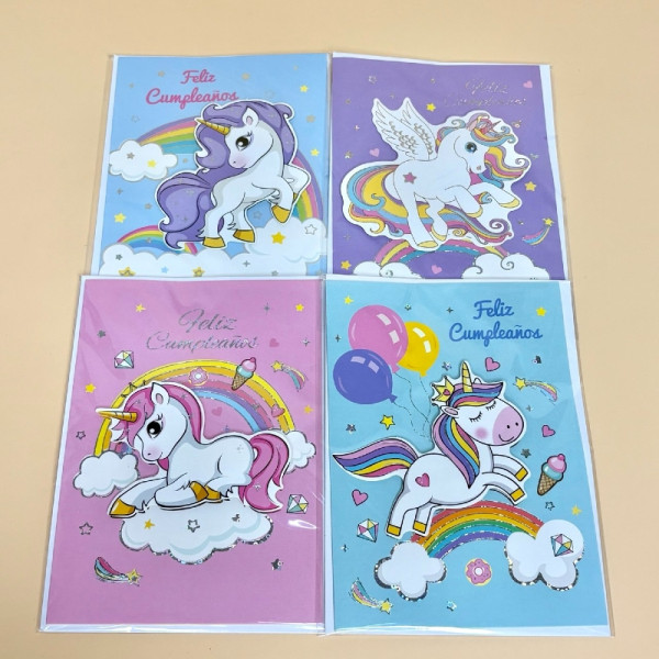 Вітальні листівки "Unicorn".Набір 12 шт