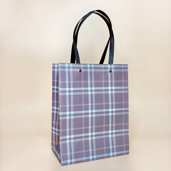 Подарункові пакети у клітинку з ручками "Men" розмір S