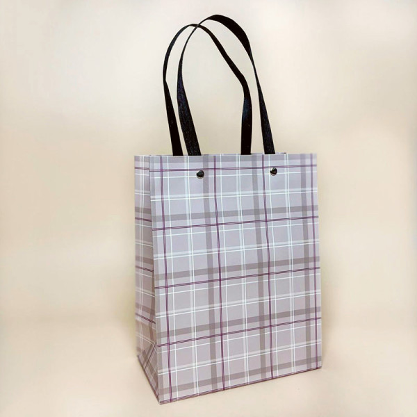 Подарункові пакети у клітинку з ручками "Men" розмір S