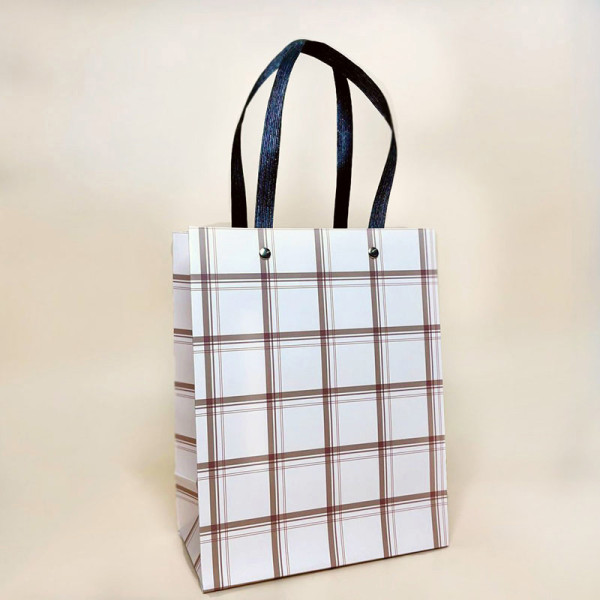 Подарункові пакети у клітинку з ручками "Men" розмір S