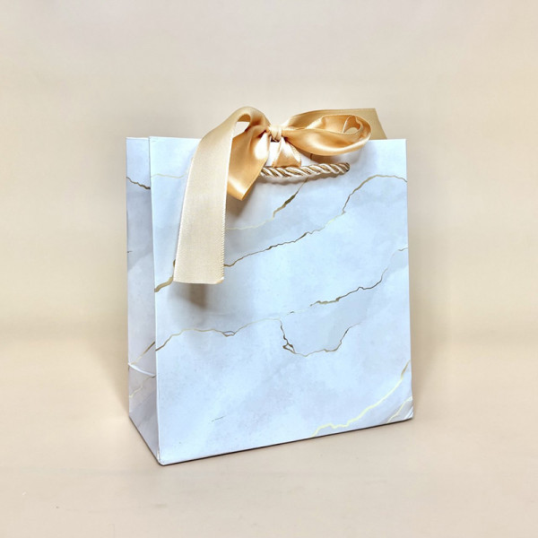 Подарункові пакети з мармуровим малюнком "Тренд" розмір S