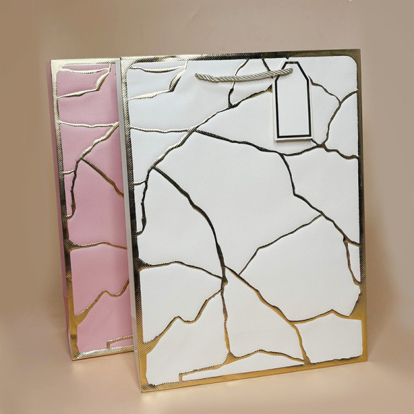  Пакети для подарунків з біркою  Пакети для подарунків з біркою Marble розмір L