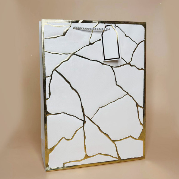  Пакети для подарунків з біркою  Пакети для подарунків з біркою Marble розмір L