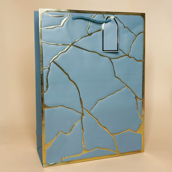  Пакети для подарунків з біркою  Пакети для подарунків з біркою Marble розмір L