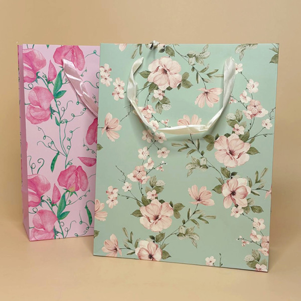 Подарункові пакети з принтом у квіточку L