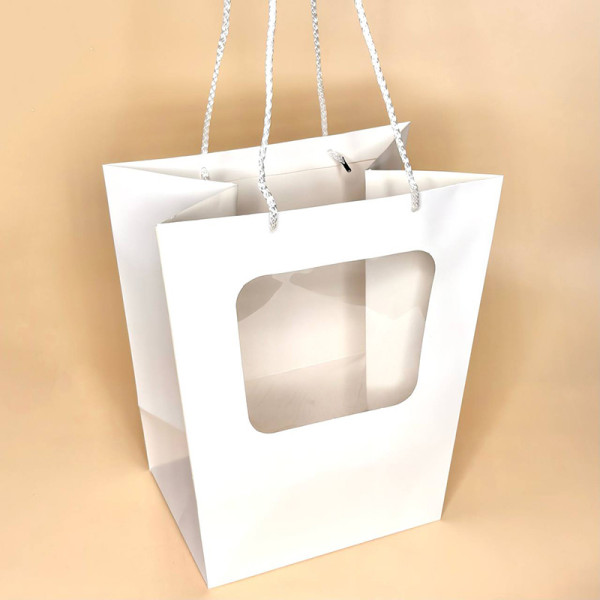 Подарункові пакети з прозорим екраном білого кольору
