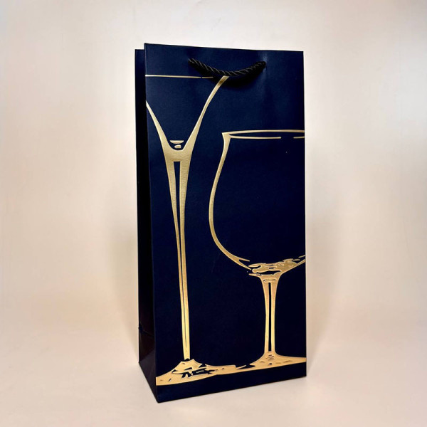 Подарунковий пакет для пляшки "Бокали"