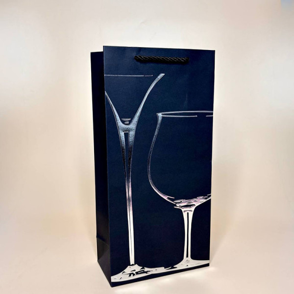 Подарунковий пакет для пляшки "Бокали"