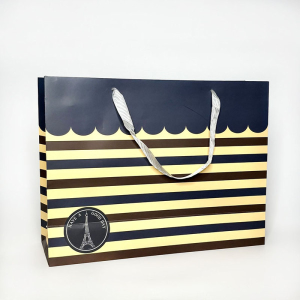 Великий подарунковий пакет з малюнком “Смуги та горох”