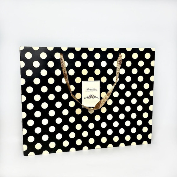 Великий подарунковий пакет з малюнком “Смуги та горох”