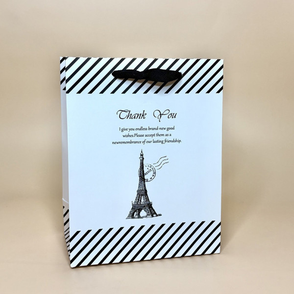 Подарункові пакети в чорно-білому дизайні "Paris" розмір S