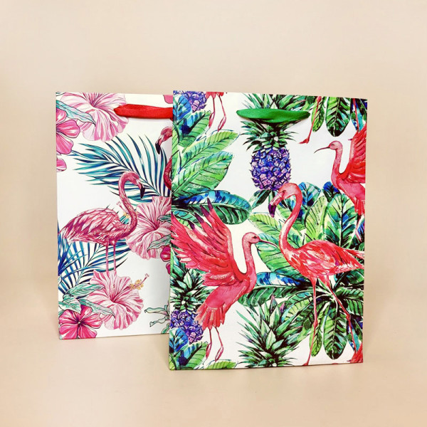 Подарунковий пакет із фламінго та блискітками"Фламінго"