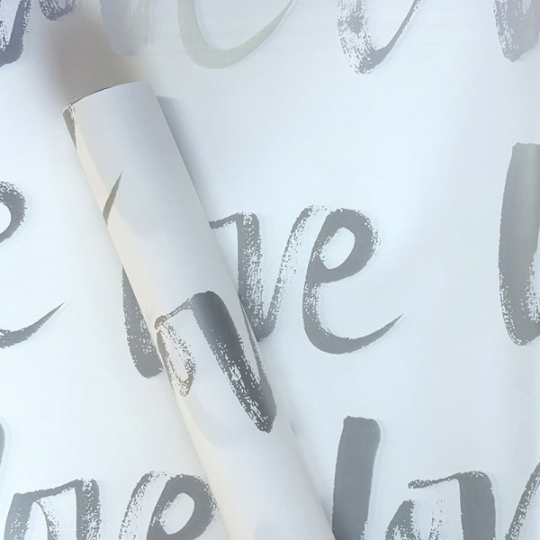 Калька для квітів  з написом "Love" білого кольору