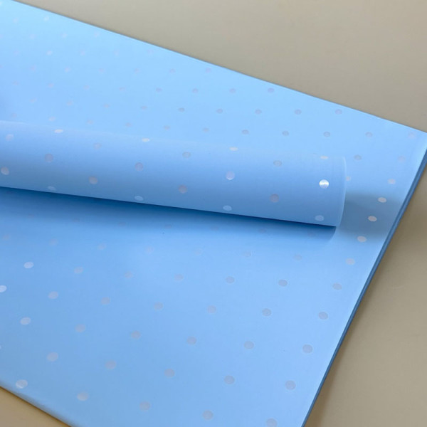 Калька щільна блакитна в горошок (у листах)