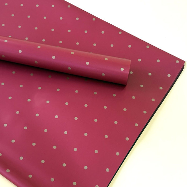 Калька щільна бордова  в горошок (у листах)