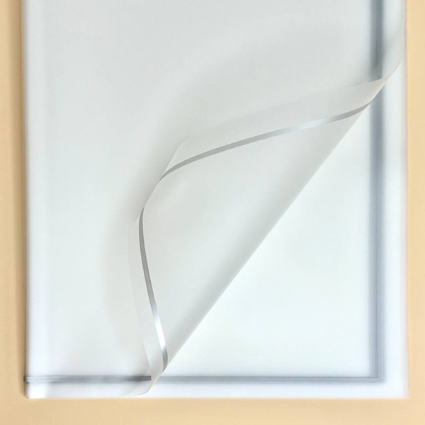 Калька матова напівпрозора срібний кант