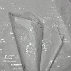 Папір тіш’ю з написами , глянцевий принт  , сірого кольору