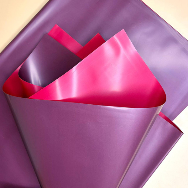 Двостороння калька в листах для пакування та флористики марсала з червоним колір