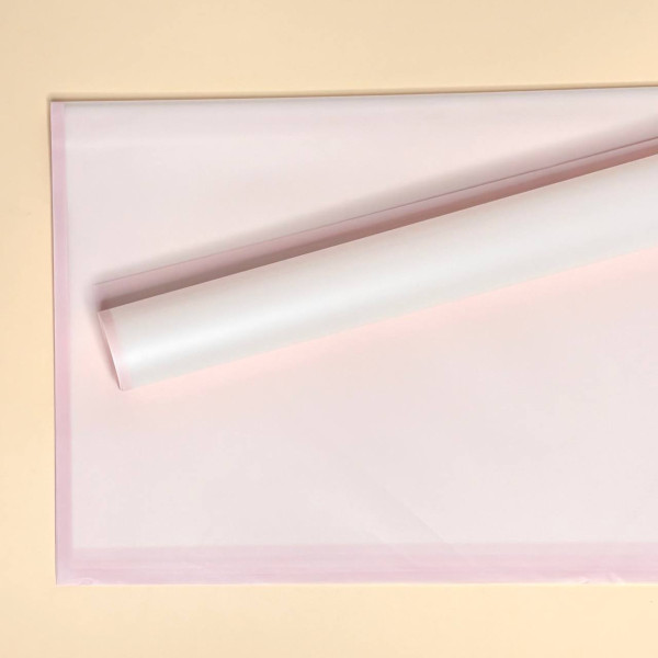 Матова калька для квітів з рамкою  рожевого кольору