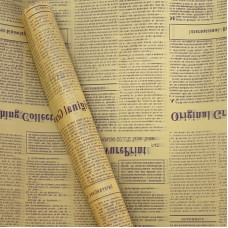 Калька для квітів з принтом “Газета” коричнева літера
