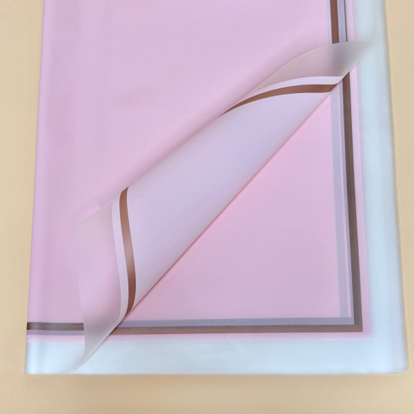 Калька для квітів з кантом листова 58×58 см рожевого кольору