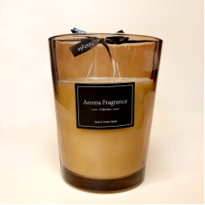 Ароматична свічка у склі Aroma Fragrance серія "Luxury" (середня) коричневого кольору