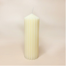 Свічка «Рифлена колона» кремова серія "Luxury"