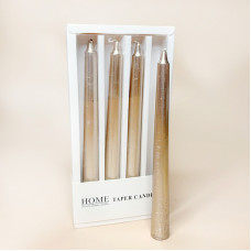 Свічки конусні в коробці HOME серія "Luxury" (набір 4 шт) кольору шампань