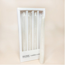 Свічки конусні в коробці HOME серія "Luxury" (набір 4 шт) білого кольору 