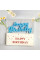 Свічка для торта «Happy Birthday» "Макарун" блакитного кольору