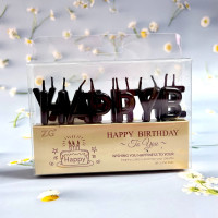 Свічки на торт «HAPPY BIRTHDAY» у вигляді літер, колір: чорний