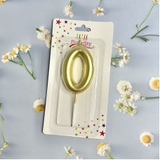 Свічка-цифра для торта «Пузатик» золото- 0