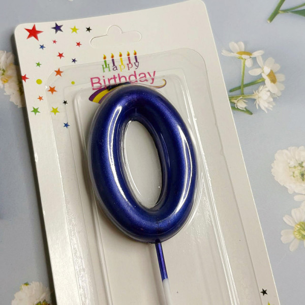 Свічка-цифра для торта «Пузатик» синій- 0