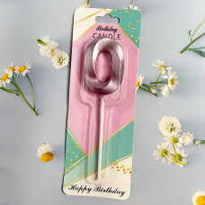 Свічка-цифра для торта "Грані" пудра- 0